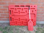Drijfplank klein rood 90 x 76 x 3 cm inclusief drijfpeddel